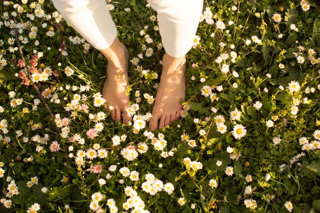 Barefoot on grass image Barefoot on grass image